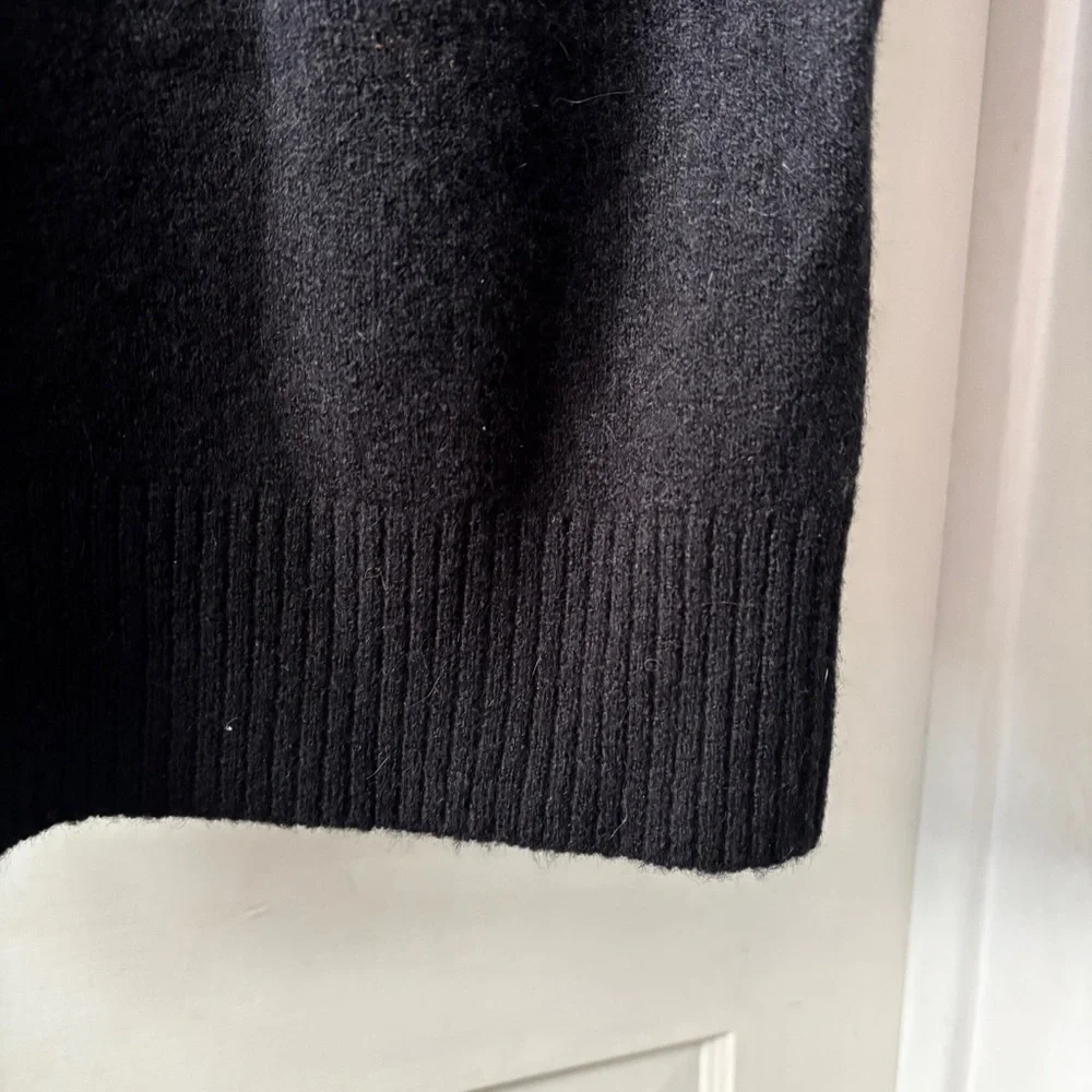 J. Crew Black Turtle Neck Wool Alpaca Sweater Dress Super Soft Yarn Size XS